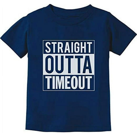 Tstars Straight Outta Timeout Kids T-shirt - Humorous Graphic Tee - Fun Graduation Gift for Boys - Toddler & Infant Shirt - Cool Attire for Back to School - Unisex Kids Apparel - 12M Navy