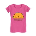 thumbnail image 1 of Tstars TacoCat Girls' Fitted T-Shirt - Fun Palindrome & Feline Design for Cat & Taco Lovers - Unique Short Sleeve, 100% Cotton, Machine Washable, Birthday & Holiday Gift, 1 of 5