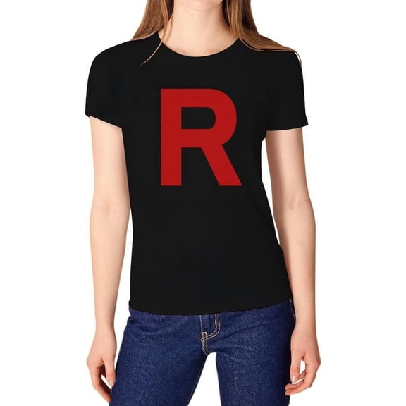 Tstars Team Rocket Inspired Shirt Costume Adult Halloween Shirts for Women Black Large