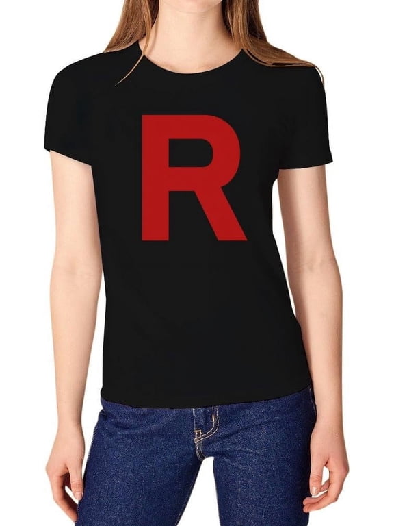 Team Rocket Inspired Shirt Costume Adult Halloween Shirts for Women Black Large