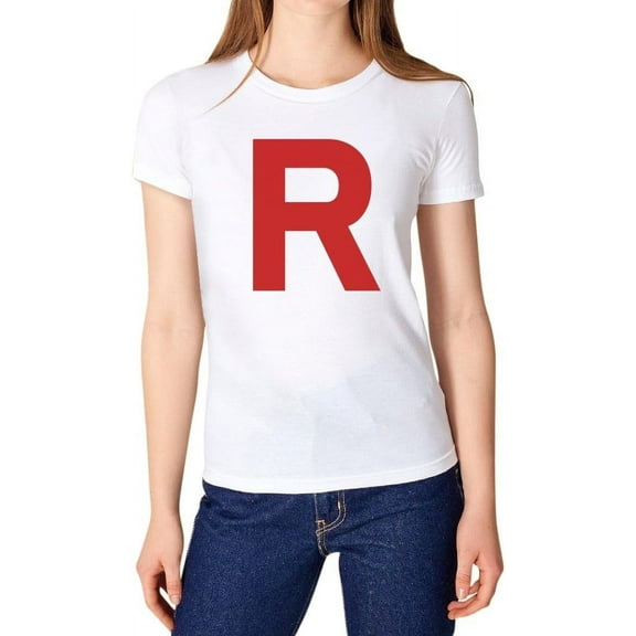 Tstars Team Rocket Inspired Shirt Costume Adult Halloween Shirts for Women White 2X-Large