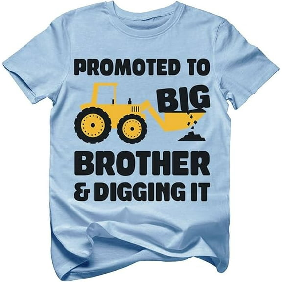 Tstars Toddler Boys Shirt Promoted to Big Brother Tractor T-Shirt - 2T California Blue