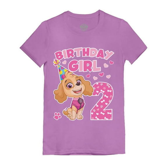 Tstars Toddler Girls 2nd Birthday T-shirt - Skye Paw Patrol Themed - Perfect Gift for 2 Year Old - Birthday Party Apparel - Graphic Tee for Toddler Girls - Birthday Celebration Infant Fitted Shirt