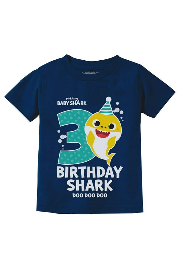 Toddler's 3rd Birthday Baby Shark T-Shirt - Fun Kids' Outfit - Size 3T - Navy