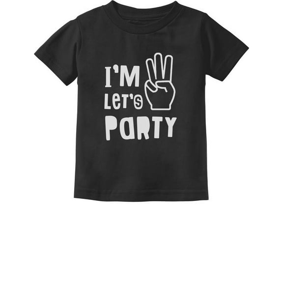 Tstars Toddler's 3rd Birthday T-Shirt - "I'm Three Let's Party" Theme - Ideal Gift for Three Year Old - Unisex Birthday Tee for Toddlers - Fun Birthday Party Apparel - Kids' Birthday Graphic Shirt