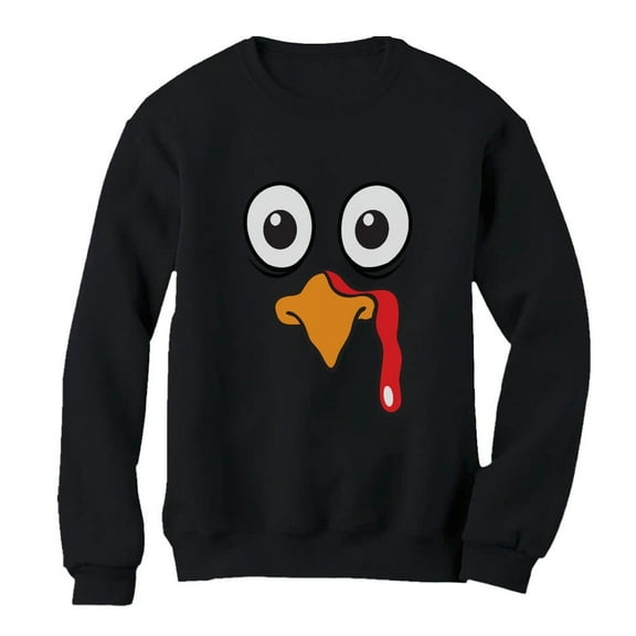 Tstars Turkey Face Shirt Gobble Funny Thanksgiving Long Sleeve Shirts for Men Small Black