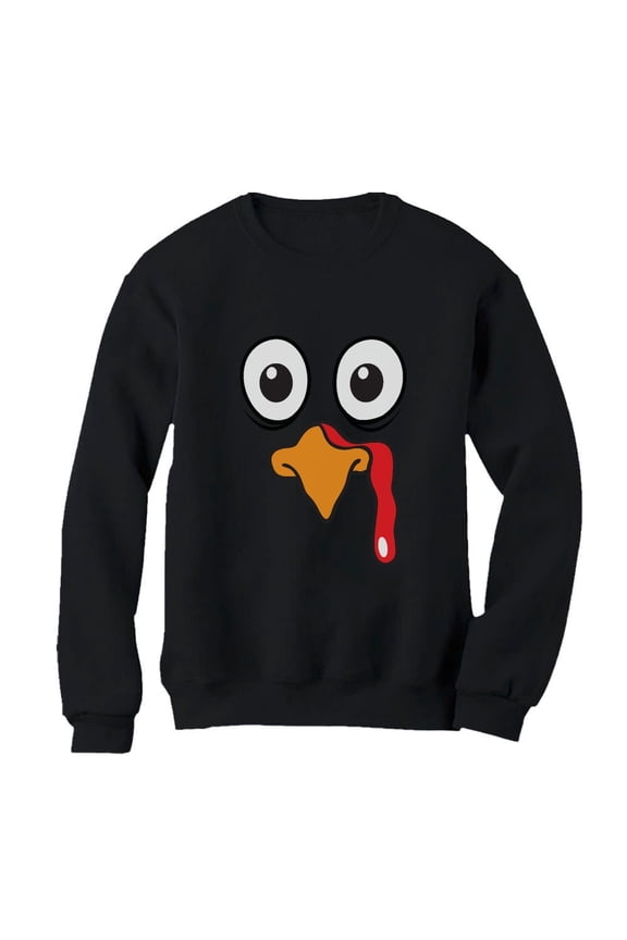 Turkey Face Shirt Gobble Funny Thanksgiving Long Sleeve Shirts for Men X-Large Black