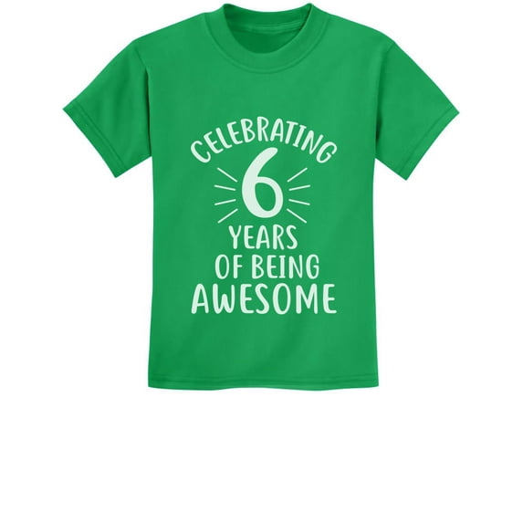 Tstars Unisex 6th Birthday T-shirt - Celebratory Graphic Tee for Six-Year-Olds - 6 Years of Being Awesome Theme - Ideal Gift for Birthday Parties - Youth Kids Apparel