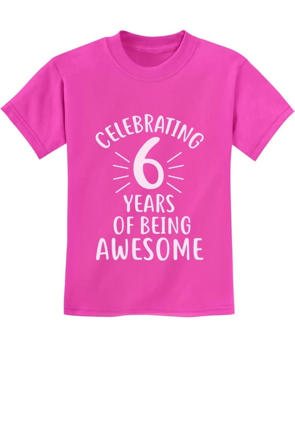Unisex 6th Birthday T-shirt - Celebratory Graphic Tee for Six-Year-Olds - 6 Years of Being Awesome Theme - Ideal Gift for Birthday Parties - Youth Kids Apparel