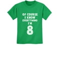 thumbnail image 1 of Tstars Unisex 8th Birthday T-Shirt - "I Know Everything I'm 8" - Fun Gift for Eight-Year-Olds - Kids' Birthday Celebration Tee - Funny Birthday Shirt for Boys and Girls, 1 of 6