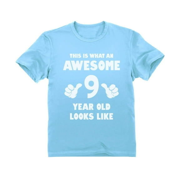 Tstars Unisex 'Awesome 9 Year Old' T-Shirt - Perfect Gift for 9th Birthday - Kid's Party Wear - Unique Birthday Celebration Tee - Humorous Youth Shirt for Boys and Girls - Cotton Kids' Apparel