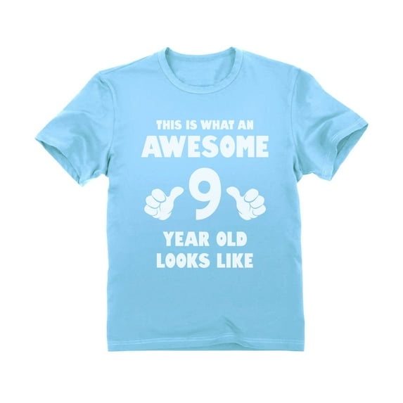 Tstars Unisex 'Awesome 9 Year Old' T-Shirt - Perfect Gift for 9th Birthday - Kid's Party Wear - Unique Birthday Celebration Tee - Humorous Youth Shirt for Boys and Girls - Cotton Kids' Apparel