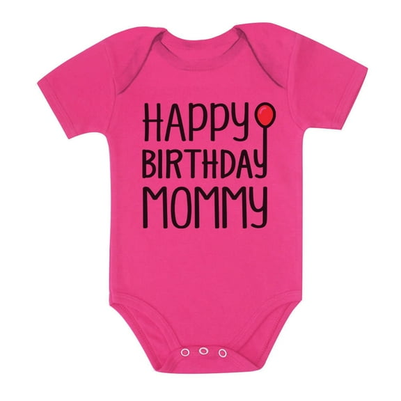 Tstars Unisex Birthday Baby Bodysuit - Happy Birthday Mommy Outfit for Baby Boy and Girl - Unique Baby Shower Gift - Cotton Comfort for Birthday Party Celebrations