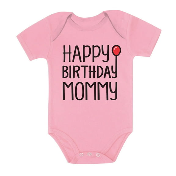 Tstars Unisex Birthday Baby Bodysuit - Happy Birthday Mommy Outfit for Baby Boy and Girl - Unique Baby Shower Gift - Cotton Comfort for Birthday Party Celebrations