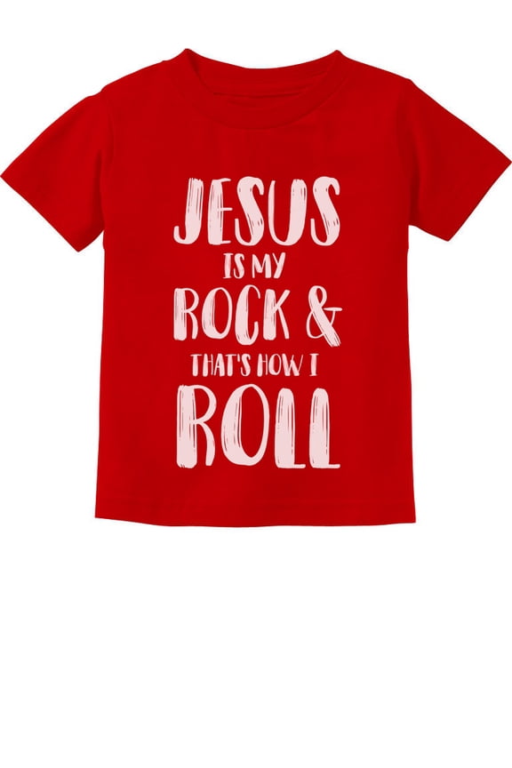 Unisex Christian T-Shirt for Kids - Jesus is My Rock - Faith-Inspired Apparel - Perfect Gift for Christian Children - High-Quality Graphic Print - Toddler Jesus Themed Shirt