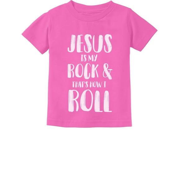 Tstars Unisex Christian T-Shirt for Kids - Jesus is My Rock - Faith-Inspired Apparel - Perfect Gift for Christian Children - High-Quality Graphic Print - Toddler Jesus Themed Shirt