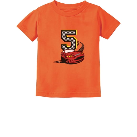 Tstars Unisex Kids 5th Birthday Gift - Exciting Race Car T-Shirt - Perfect Birthday Present for 5-Year-Olds - Fun Car-Themed Party Apparel - Ideal for Boys and Girls - Toddler's Birthday T-Shirt