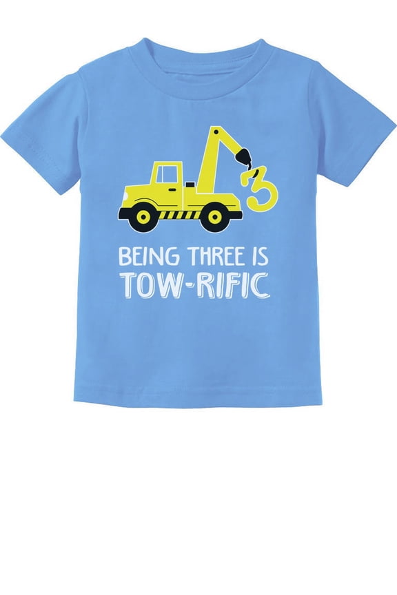 Unisex Tractor Construction Party T-shirt - Perfect 3rd Birthday Gift - Fun and Colorful Design for Three-Year-Old Kids - Toddler Birthday Celebration Tee