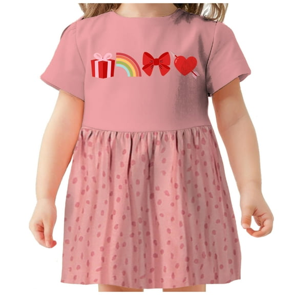 Tstars Valentines Day Heart Dress for Toddler Girls Infant Toddler Fine Jersey Dress 3T Mauvelous Spot