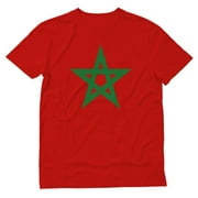 Tstars Vintage-Style Morocco Flag T-Shirt - Retro Moroccan Tee - Ideal Gift for Patriotism - Trendy National Pride Apparel - Unique Moroccan Flag Graphic Shirt - X-Large Red