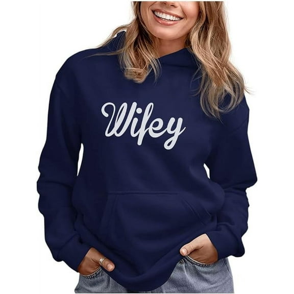 Tstars - Wifey Gift For Wife For Valentines Day Women Hoodie Medium Blue