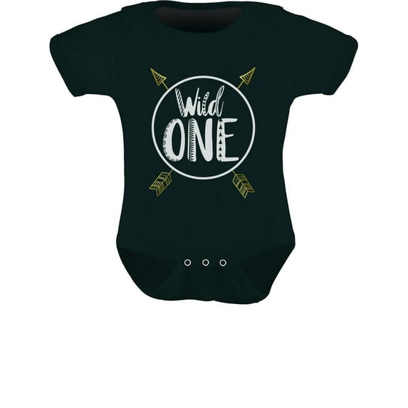 Tstars - Wild One Baby Boys Girls 1st Birthday Gifts One Year Old Baby Bodysuit NB (0-3M) Black