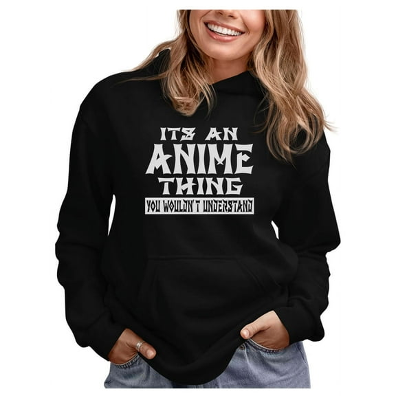 Tstars Women's Anime Hoodie - It's An Anime Thing" Graphic - Japanese Culture - XL, Black