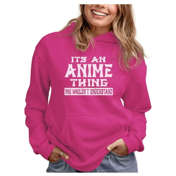 Tstars Women's Anime Hoodie - It's An Anime Thing" Graphic - Japanese Culture - XL, Pink