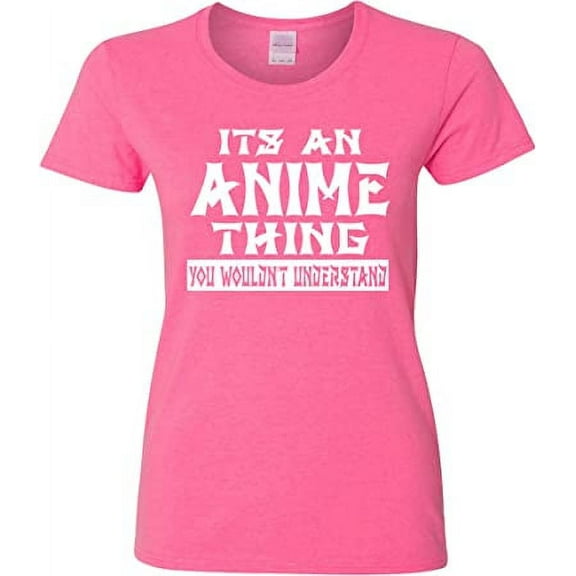Tstars Women's Anime Lover T-shirt - Unique Japanese Animation Graphic Tee - Humorous Anime Fan Gift - Birthday Present for Manga Enthusiasts - High-Quality, Comfortable Cotton Apparel - X-Large Pink