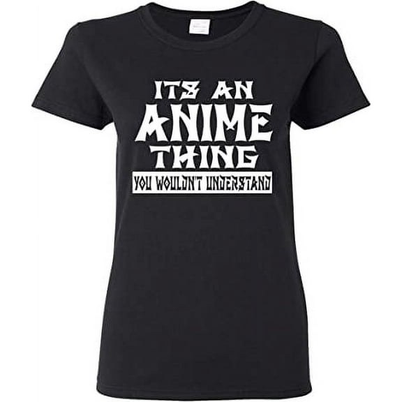 Tstars Women's Anime Lover T-shirt - Unique Japanese Animation Graphic Tee - Humorous Anime Fan Gift - Birthday Present for Manga Enthusiasts - High-Quality, Comfortable Cotton Apparel - Large Black