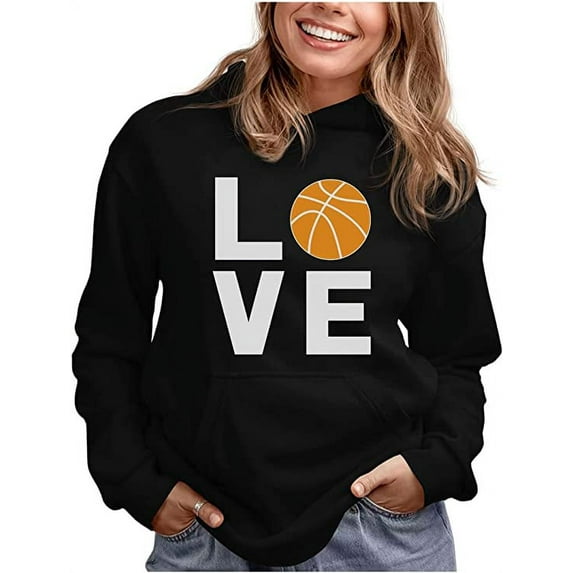 Tstars Women's Basketball Hoodie - Perfect Gift for Basketball Fans, Players, and Lovers - Cool Birthday Present - Sporty and Stylish Sweatshirt for Team Supporters