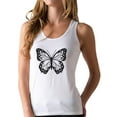 thumbnail image 1 of Tstars Women's Butterfly Graphic Sleeveless Shirt: Lovely & Stylish Summer Racerback Tank Top - Soft & Comfy Cotton Blend Tank Top with Colorful Butterfly Print Small White, 1 of 5