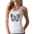 thumbnail image 1 of Tstars Women's Butterfly Graphic Sleeveless Shirt: Lovely & Stylish Summer Racerback Tank Top - Soft & Comfy Cotton Blend Tank Top with Colorful Butterfly Print Small White, 1 of 5