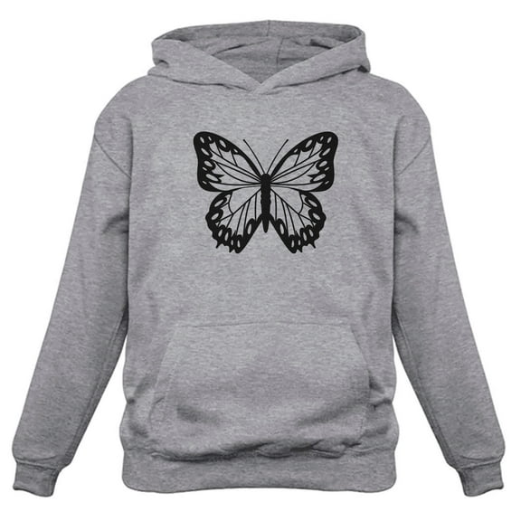 Tstars Women's Butterfly Graphic Sweatshirt: Cozy & Cute Hoodie - Soft & Comfy Cotton Blend Hoodie with Colorful Butterfly Print XX-Large Gray
