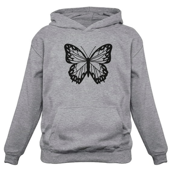 Tstars Women's Butterfly Graphic Sweatshirt: Cozy & Cute Hoodie - Soft & Comfy Cotton Blend Hoodie with Colorful Butterfly Print XX-Large Gray