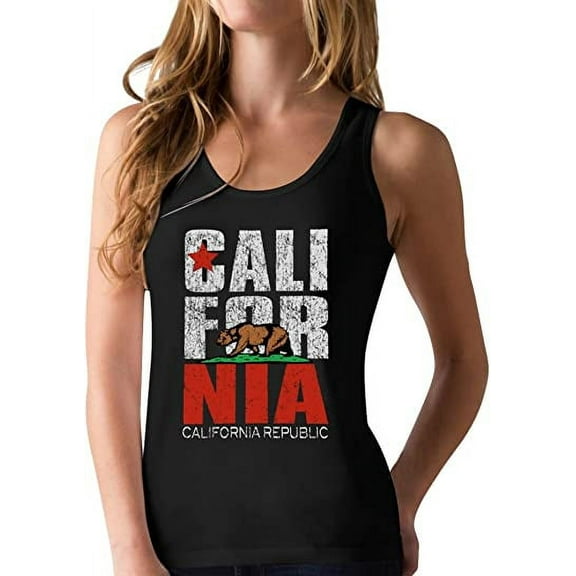 Tstars Women's - California Republic Racerback Tank Top XX-Large Black