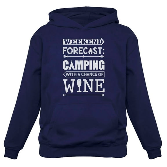 Tstars Women's Camping Enthusiast Hoodie: Comfy & Warm, Perfect for Winter Camp Outings, Wine Lovers, & Nature Adventures - Humorous Graphic Camping Clothing Gift for Girlfriend, Outdoor Enthusiast