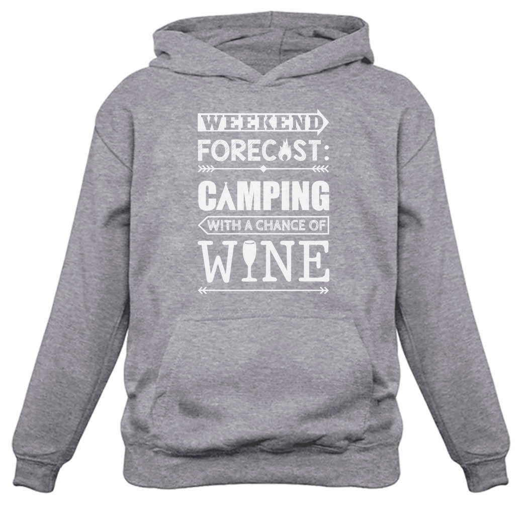 Tstars Women's Camping Enthusiast Hoodie: Comfy & Warm, Perfect for Winter Camp Outings, Wine Lovers, & Nature Adventures - Humorous Graphic Camping Clothing Gift for Girlfriend, Outdoor Enthusiast - image 1 of 6