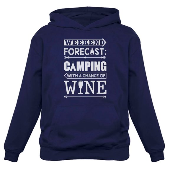 Tstars Women's Camping Enthusiast Hoodie: Comfy & Warm, Perfect for Winter Camp Outings, Wine Lovers, & Nature Adventures - Humorous Graphic Camping Clothing Gift for Girlfriend, Outdoor Enthusiast