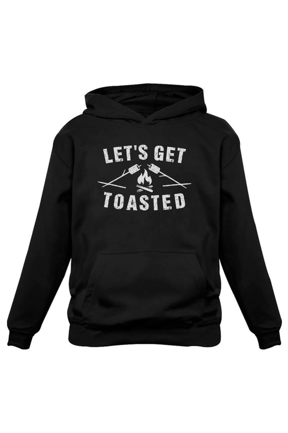 Women's Hoodie - Camping Lovers' "Let's Get Toasted" Design - Perfect Gift for Nature Enthusiasts - Unique Humor Camping Clothes - Birthday Present for Girlfriend - Adventure Outfit
