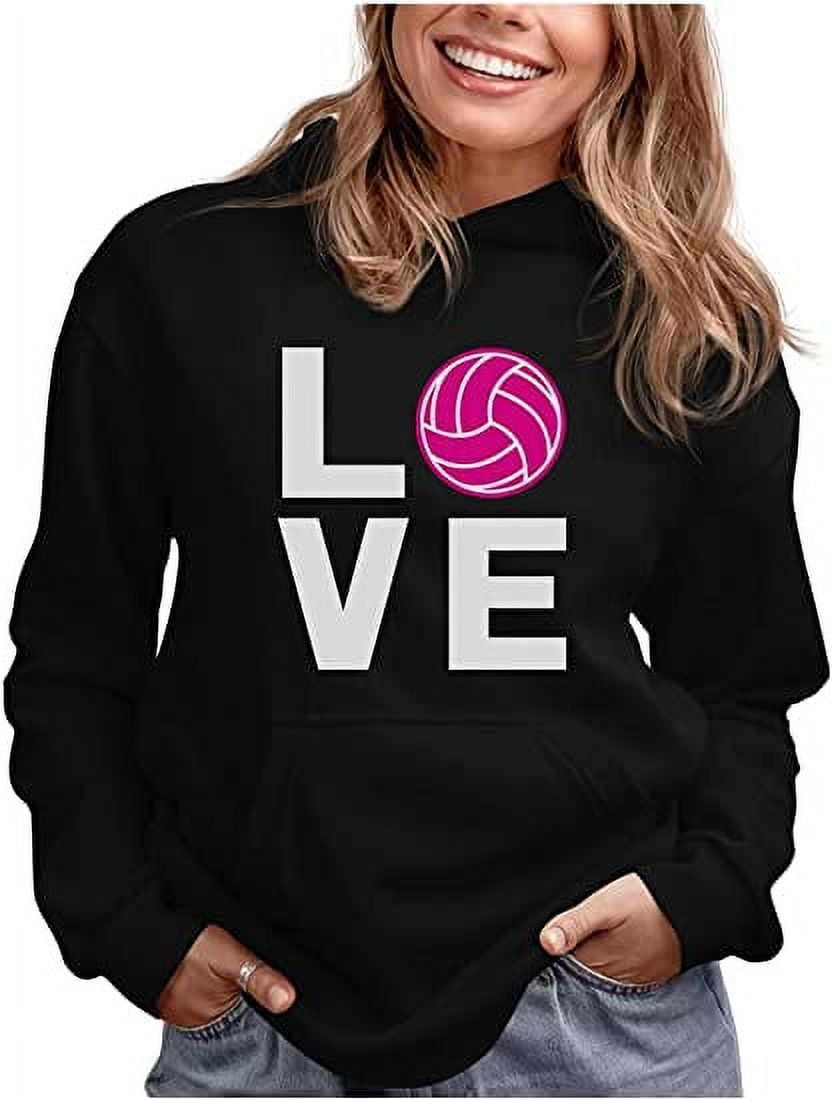 Volleyball-Themed Hoodie and Leggings Set for Women and Teen Girls