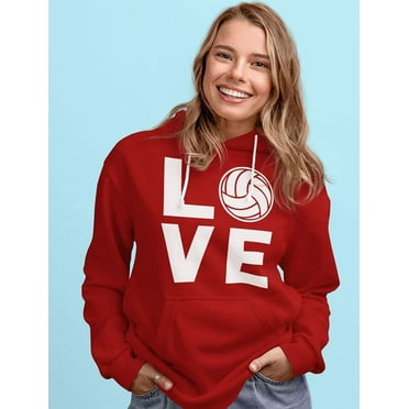 Tstars Women's Volleyball Hoodie - Ideal Sport Gift for Fans and Players - Size XL - Red