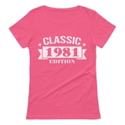Tstars Womens 40th Birthday Gift Birthday Gift for 40 Year Old Shirt 1981 Classic Edition Graphic Tee Birthday Party Birthday Shirts for Women T Shirt