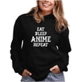 thumbnail image 1 of Tstars Womens Anime Lover Japanese Animation Funny Humor Eat Sleep Anime Repeat Fans Manga Anime Gifts Women Birthday Hoodie, 1 of 6