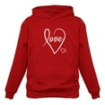 thumbnail image 1 of Tstars Womens Beautiful Valentine's Day Love Cursive Heart Valentine's Day Cute Gift Idea for Her Wife Women Hoodie, 1 of 6