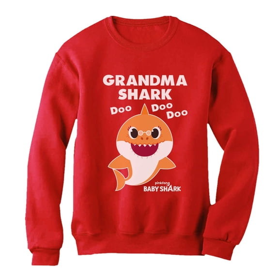 Tstars Womens Best Gift for Mother's Day Shirts Grandma Shark Cool Cute Gift for Mom Shirt for Mom Baby Shark Doo Doo Doo Nana Mothers Day Gift Women Sweatshirt