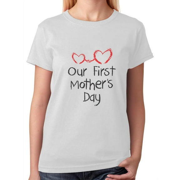 Tstars Womens Best Gift for Mother's Day Shirts Tshirt Our First Mothers Day Tee Mom and Baby Cool Cute Gift for Mom Shirt for Mom Mothers Day Gift Women T Shirt