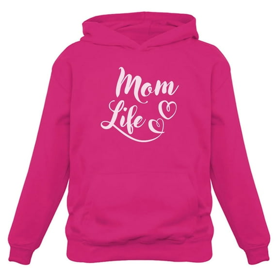 Tstars Womens Best Gift for Mother's Day Shirts Mom Life Heart Cool Cute Gift for Mom Shirt for Mom Perfect Mothers Day Gift Women Hoodie