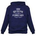 thumbnail image 1 of Tstars Womens Birthday Gift for Women Queens Are Born in February Birthday Party B Day Women Hoodie, 1 of 4