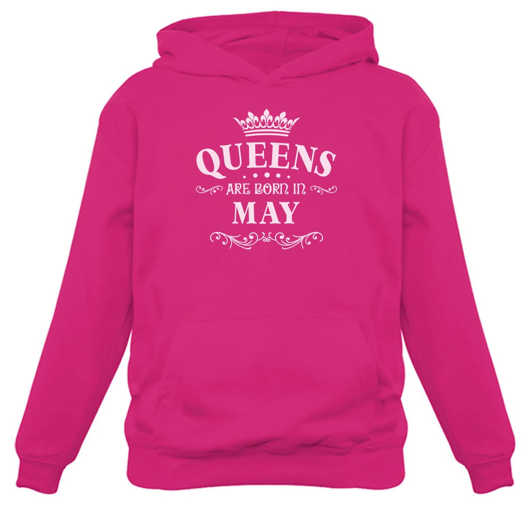 Tstars Womens Birthday Gift for Women Queens Are Born in May Birthday Party B Day Women Hoodie - image 1 of 4